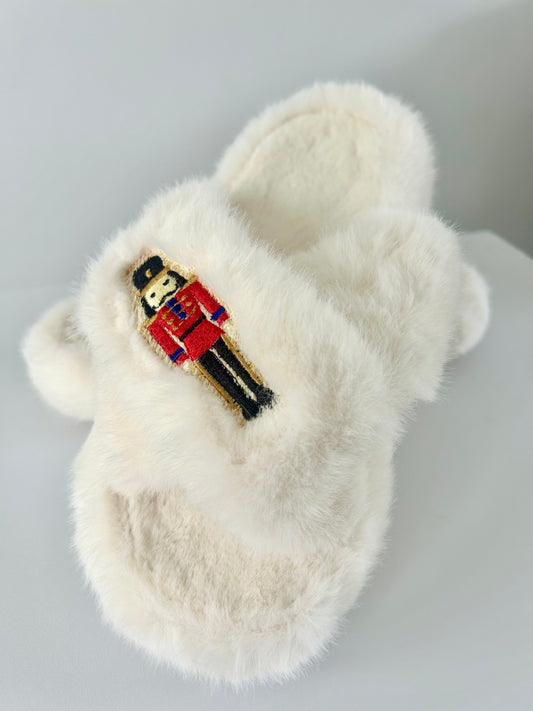 Embroidered Nutcracker Slippers
