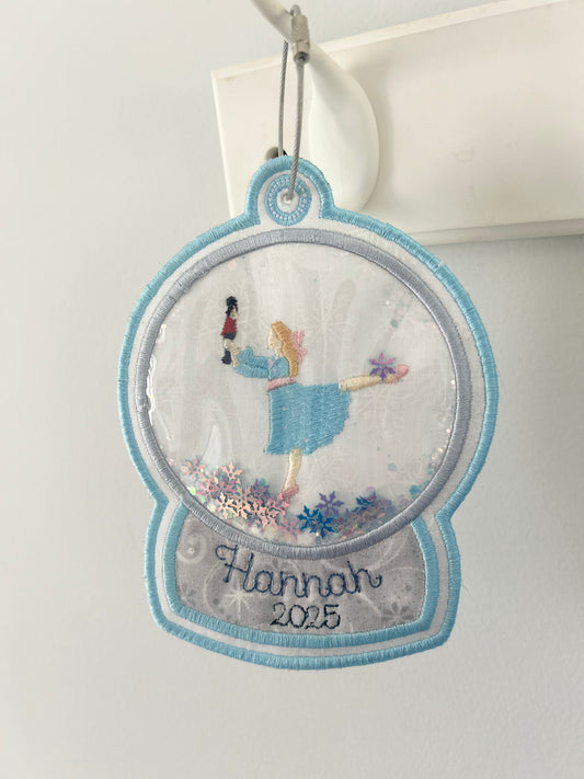 Nutcracker Snow Globe Bag Tag