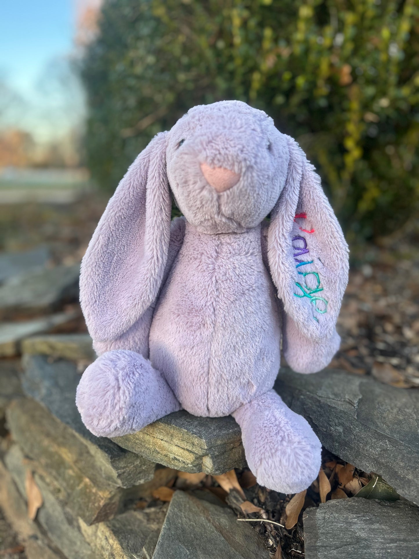 16 Inch Custom Embroidered Bunny