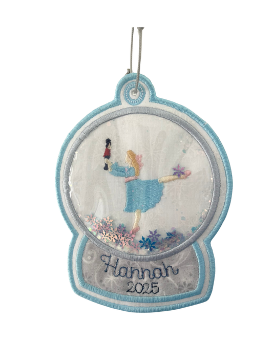 Nutcracker Snow Globe Bag Tag
